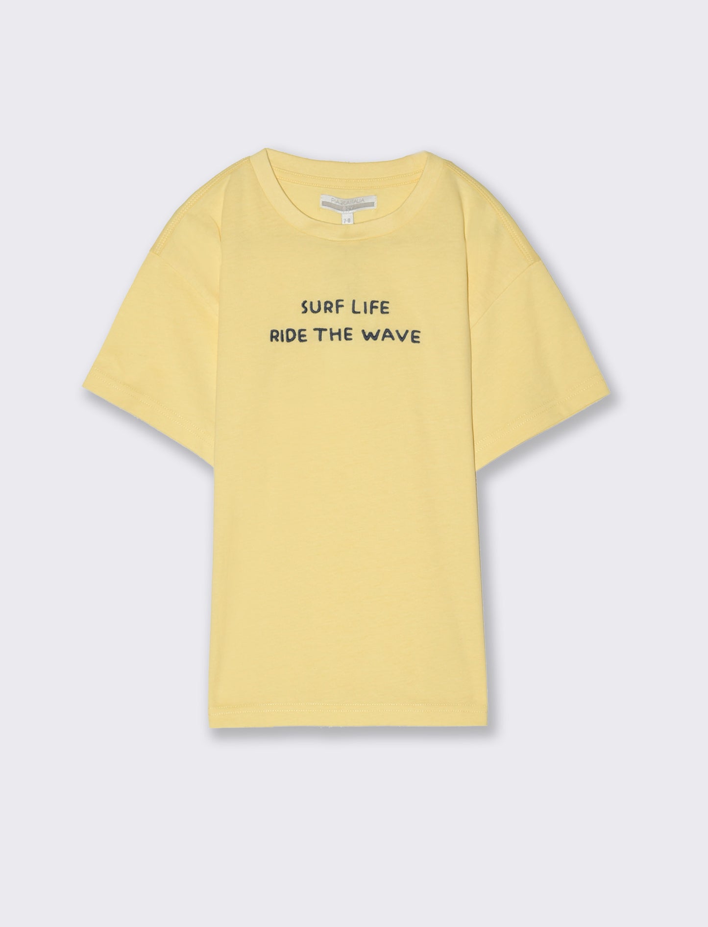 T-shirt con ricamo da bambino - Giallo