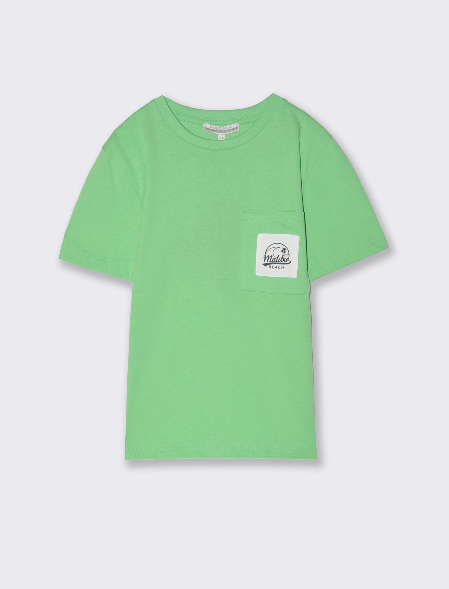 T-shirt con taschino da bambino - Verde salvia