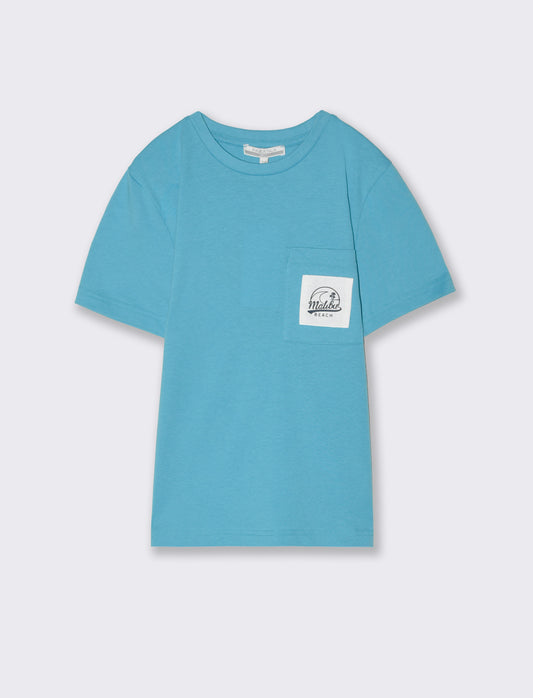 T-shirt con taschino da bambino - Turchese