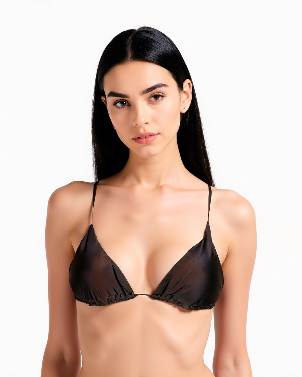 Reggiseno triangolo liscio - Marrone