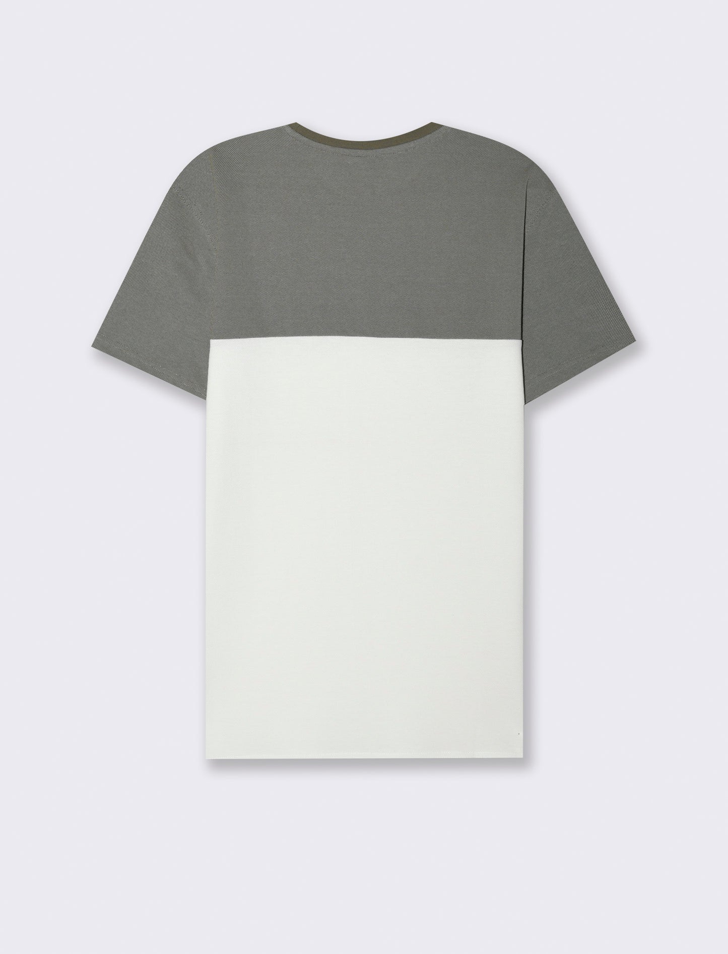 T-shirt in piquet bicolore da uomo - Verde kaki