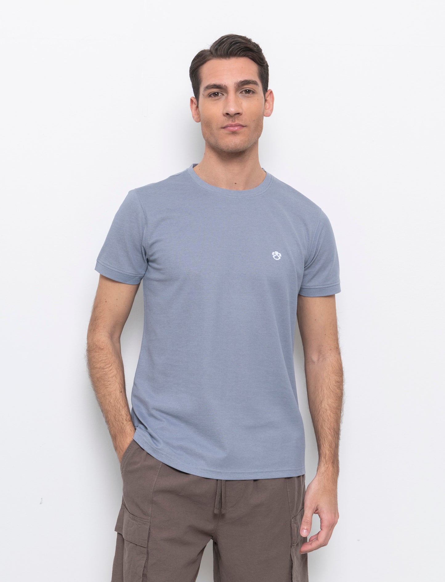 T-shirt in piquet da uomo - Celeste