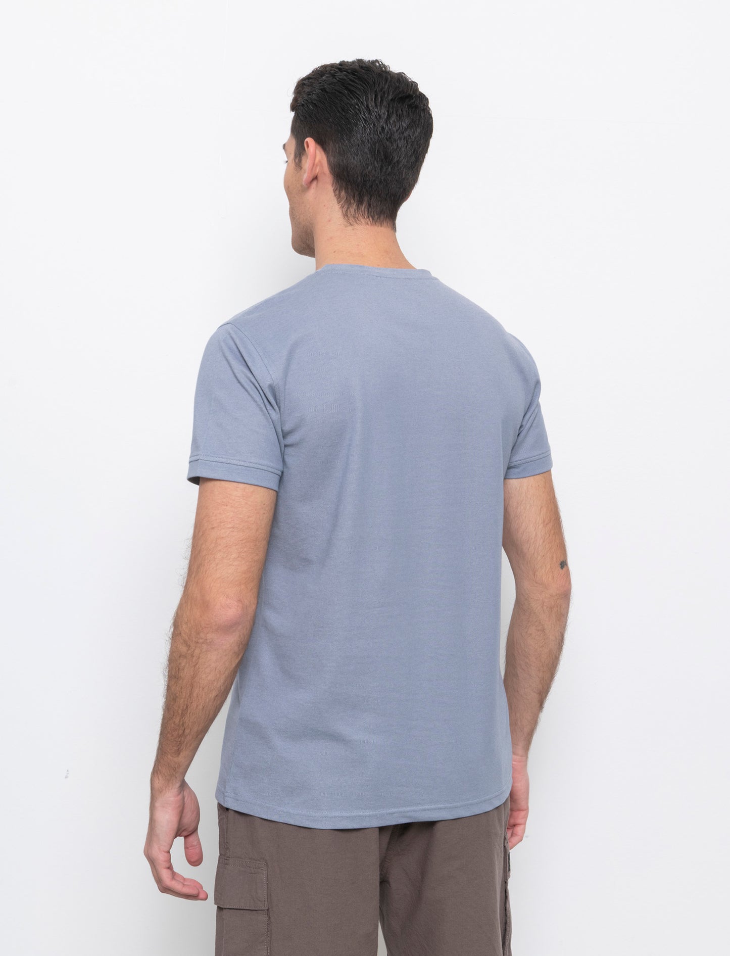 T-shirt in piquet da uomo - Celeste