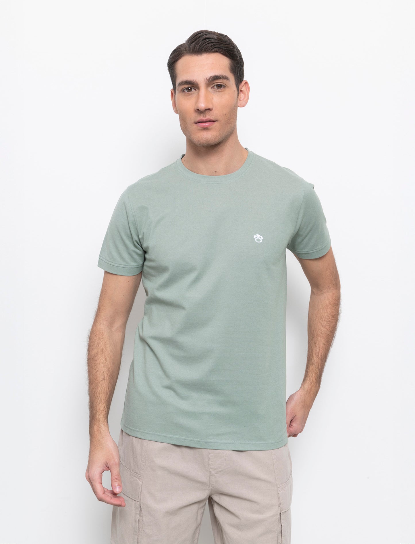 T-shirt in piquet da uomo - Verde