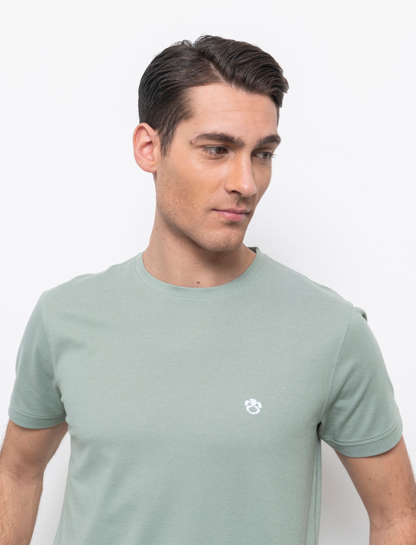 T-shirt in piquet da uomo - Verde