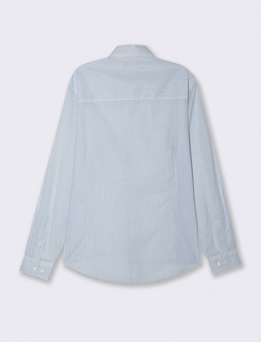Camicia leggera a righe da uomo - Celeste