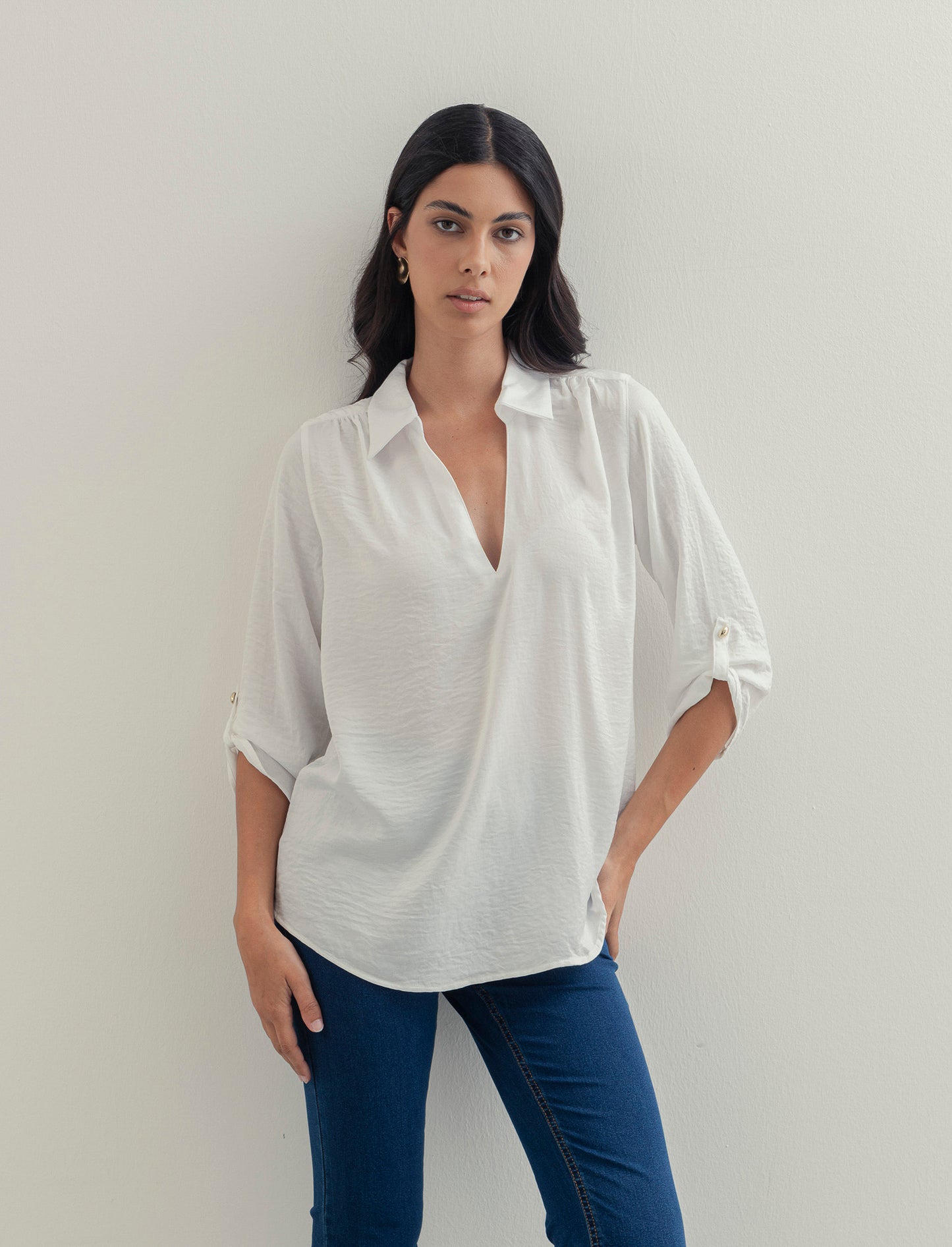 CASACCA CON MANICA A 3/4 - Bianco latte