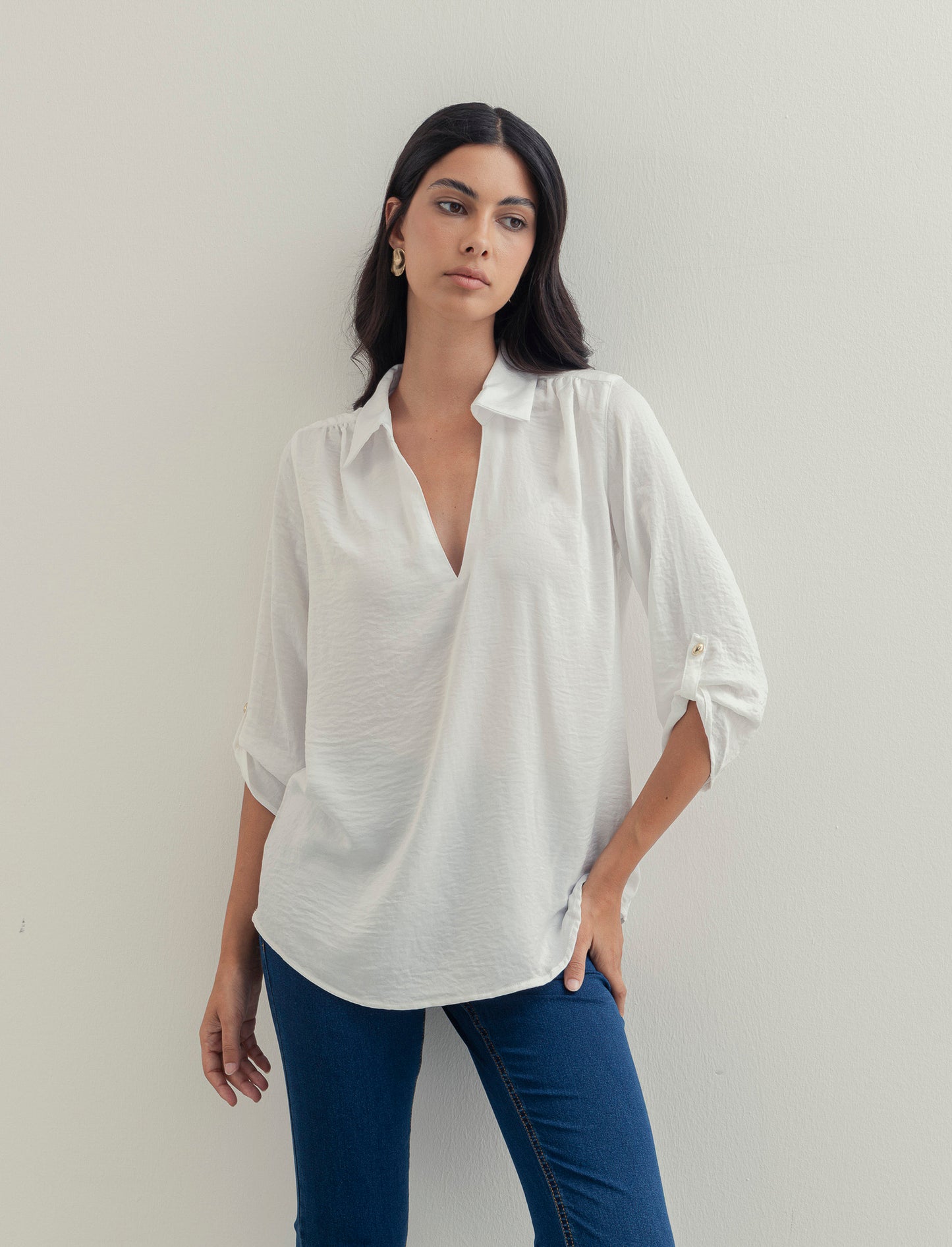 CASACCA CON MANICA A 3/4 - Bianco latte