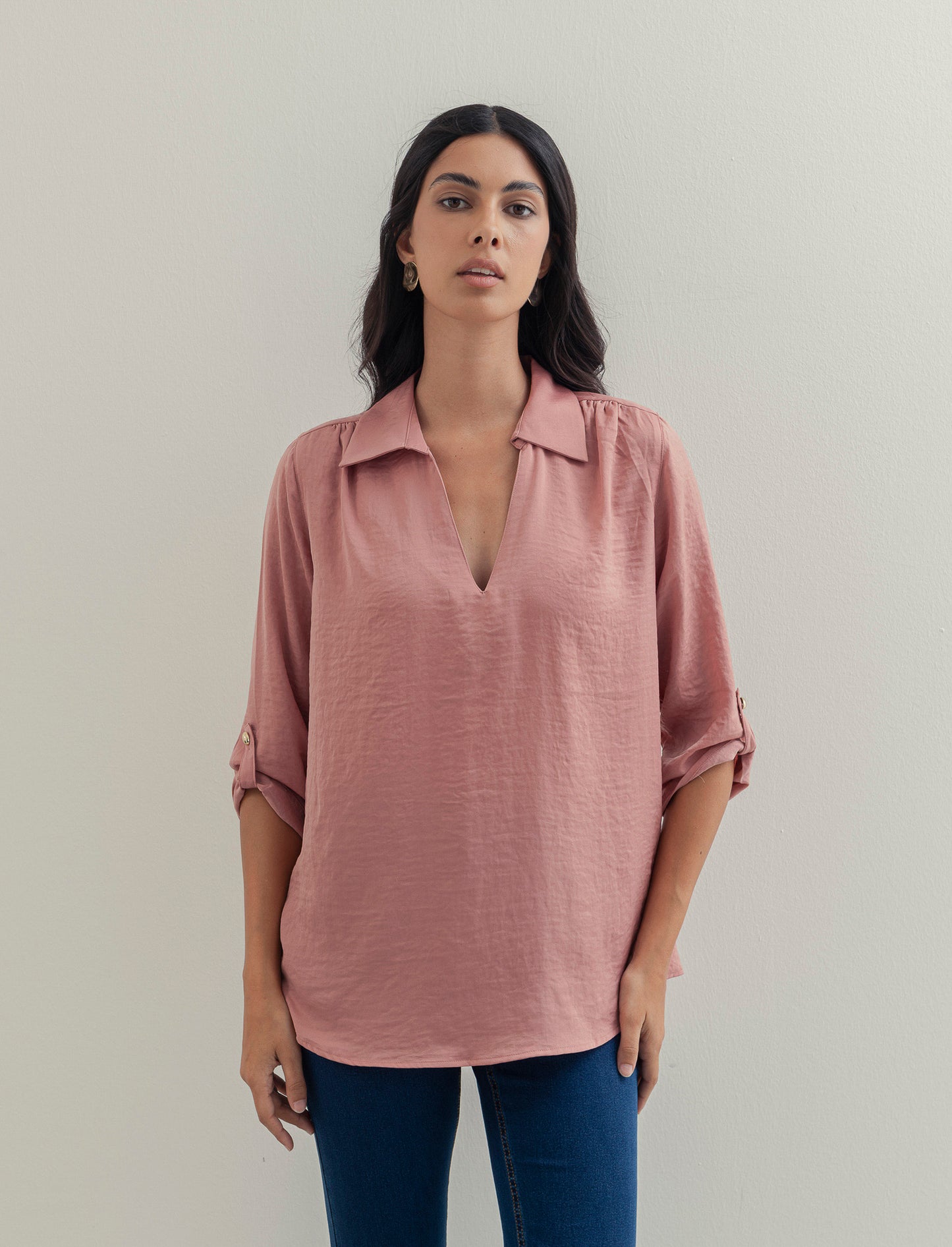 CASACCA CON MANICA A 3/4 - Rosa polvere