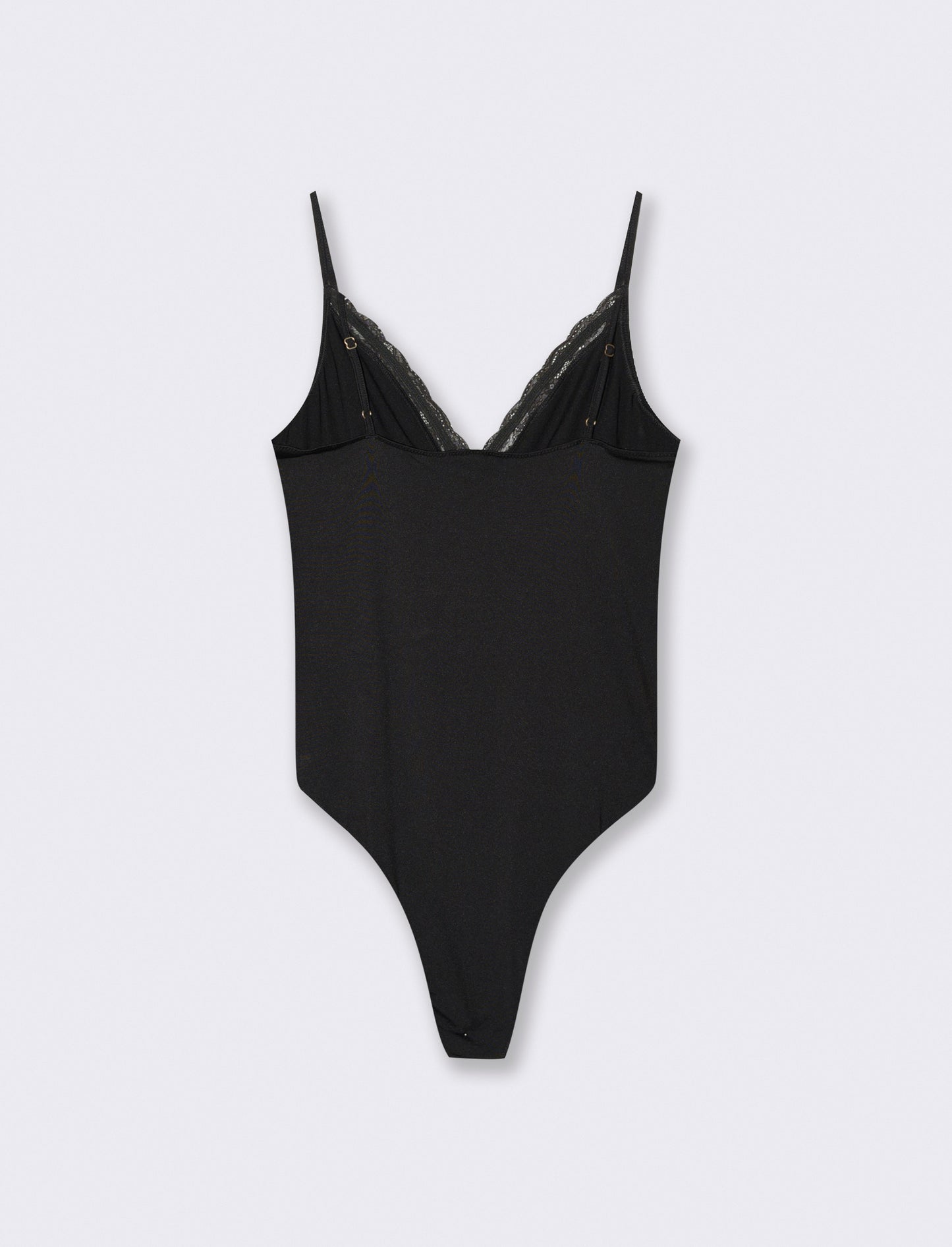 BODY CON INSIERTI IN PIZZO - Nero