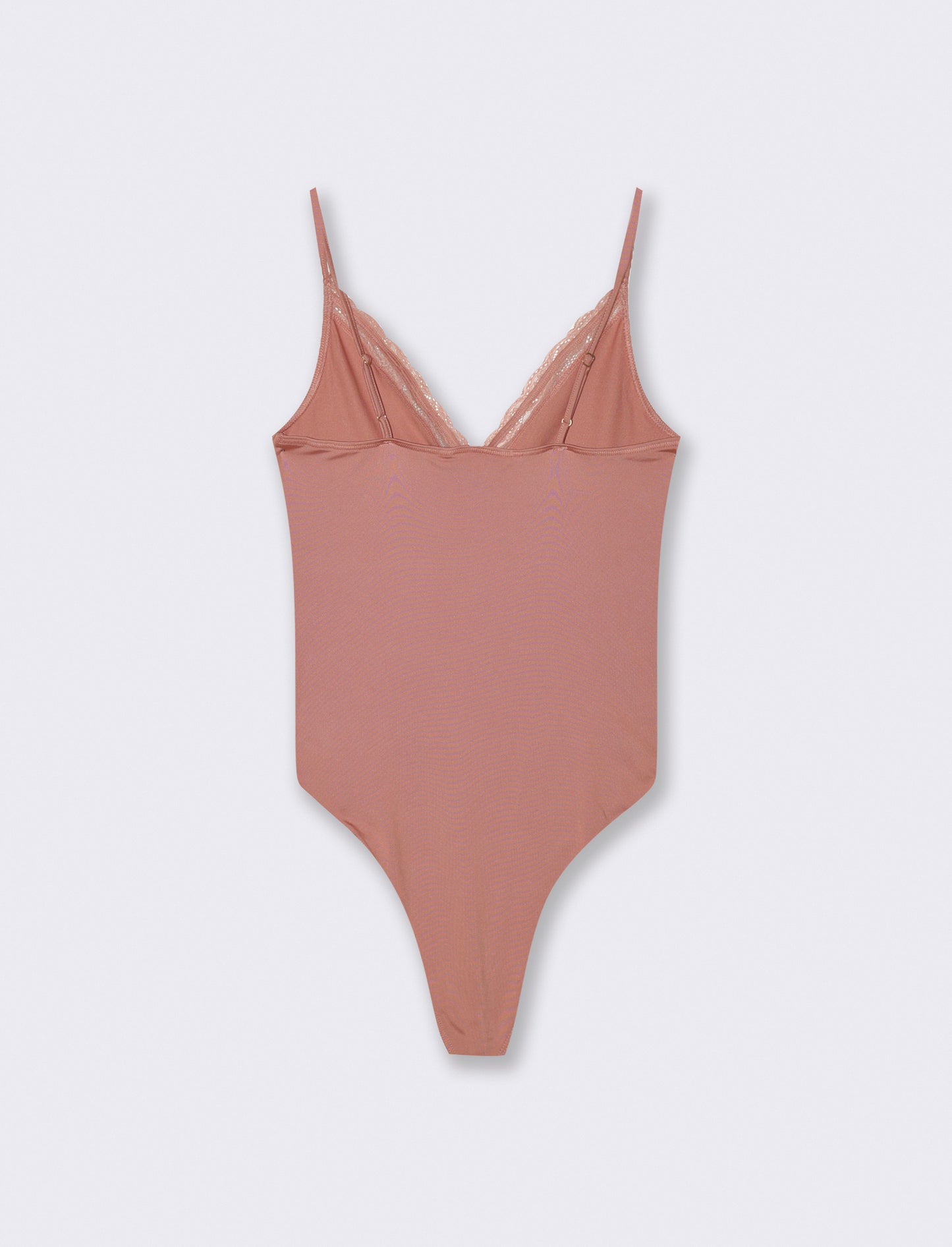 BODY CON INSIERTI IN PIZZO - Rosa polvere