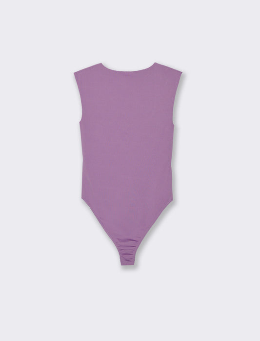 BODY GIROMANICA CON SCOLLO QUADRATO - Viola malva