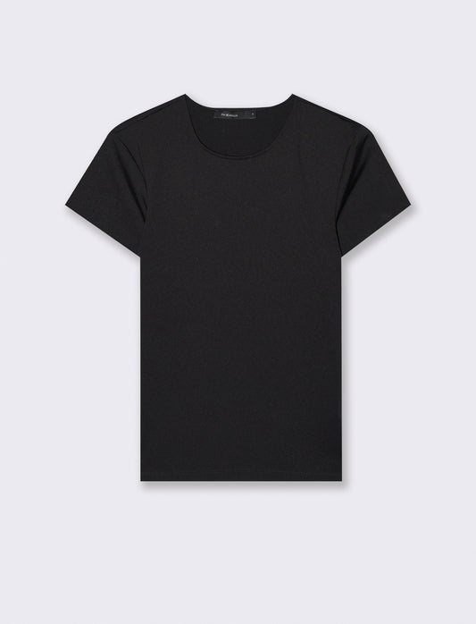 T-SHIRT CON TESSUTO ELASTICO - Nero