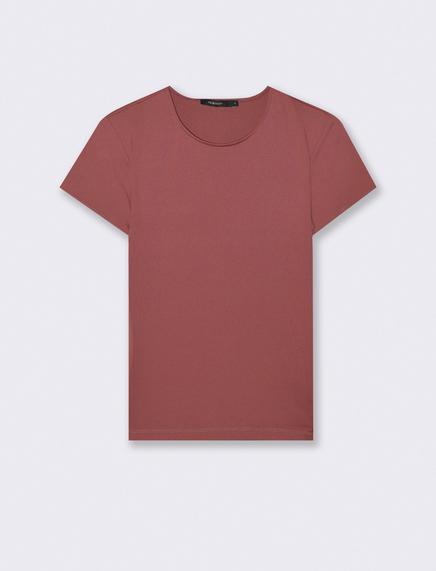 T-SHIRT CON TESSUTO ELASTICO - Rosso mattone