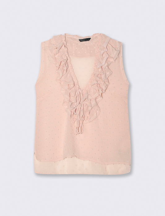 TOP CON ROUCHES - Rosa chiaro