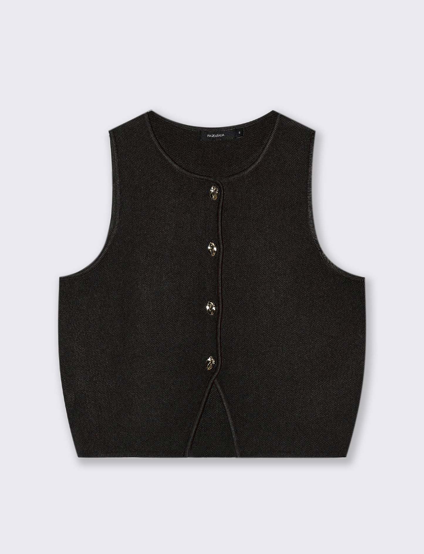 GILET CON BOTTONI GIOIELLO - Nero