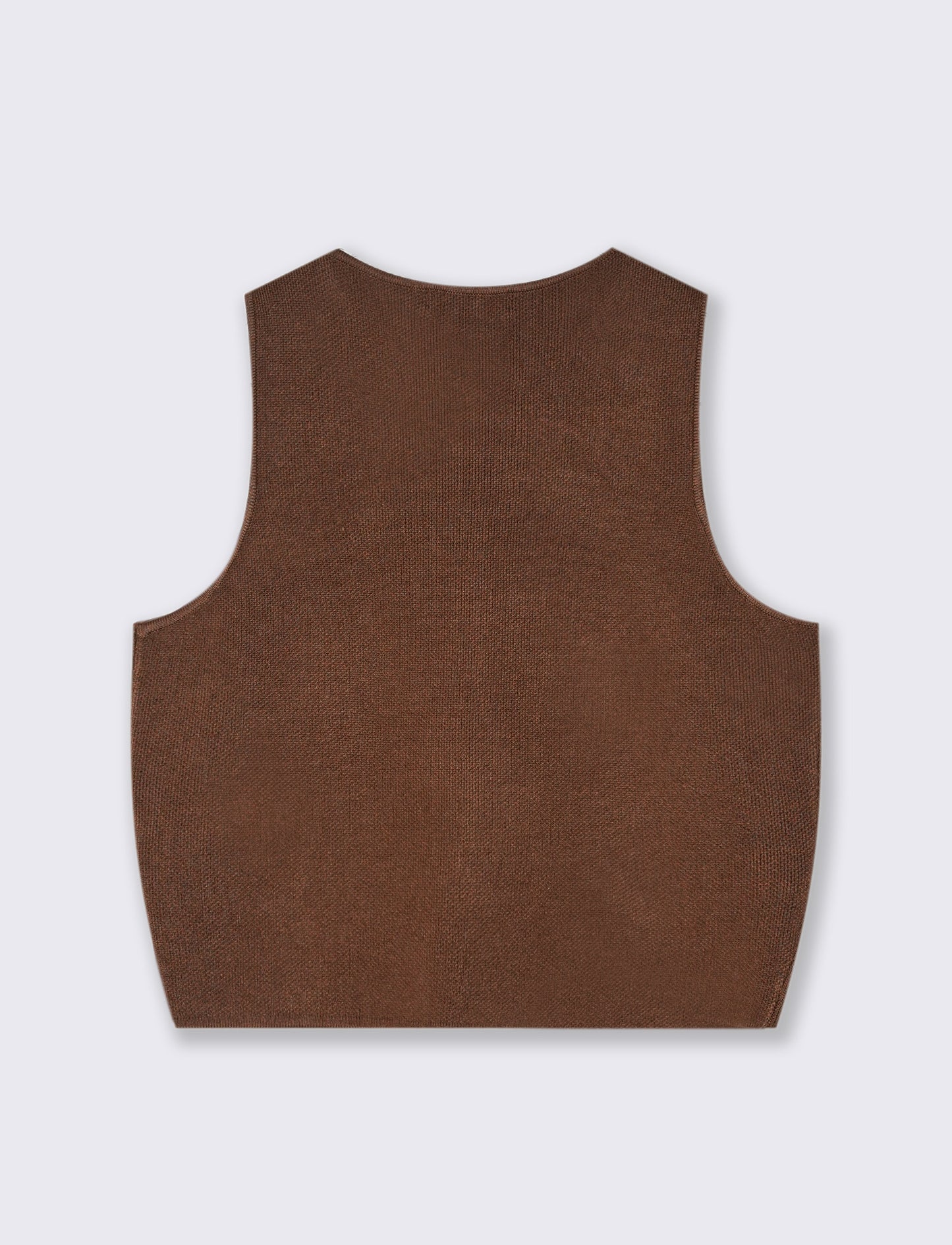 GILET CON BOTTONI GIOIELLO - Marrone tabacco
