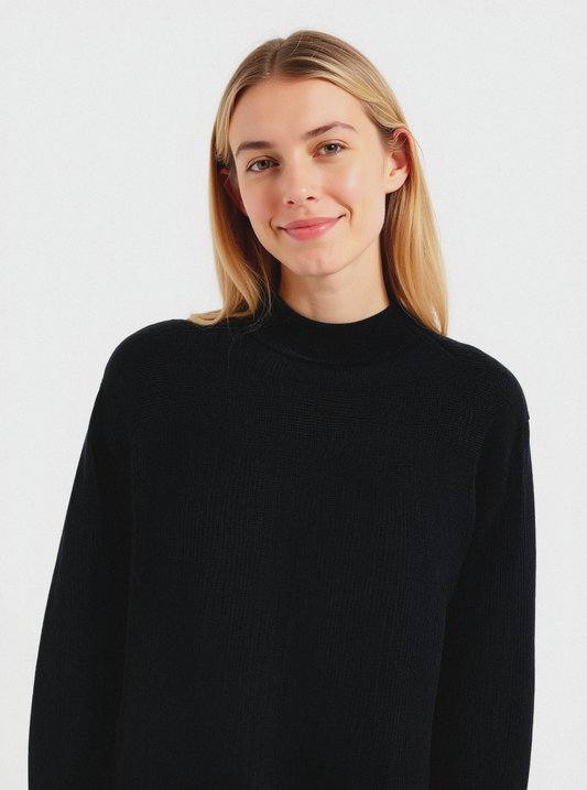 Maglia a coste - Nero