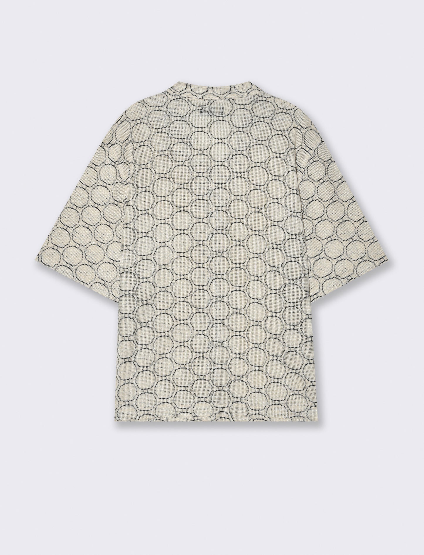 Camicia crochet fantasia astratta da uomo - Bianco