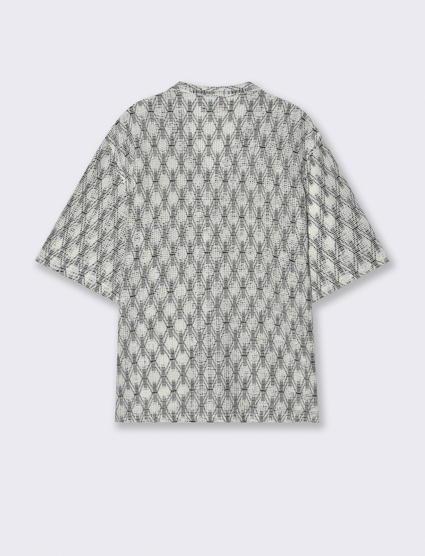 Man's abstract pattern crochet shirt - Black