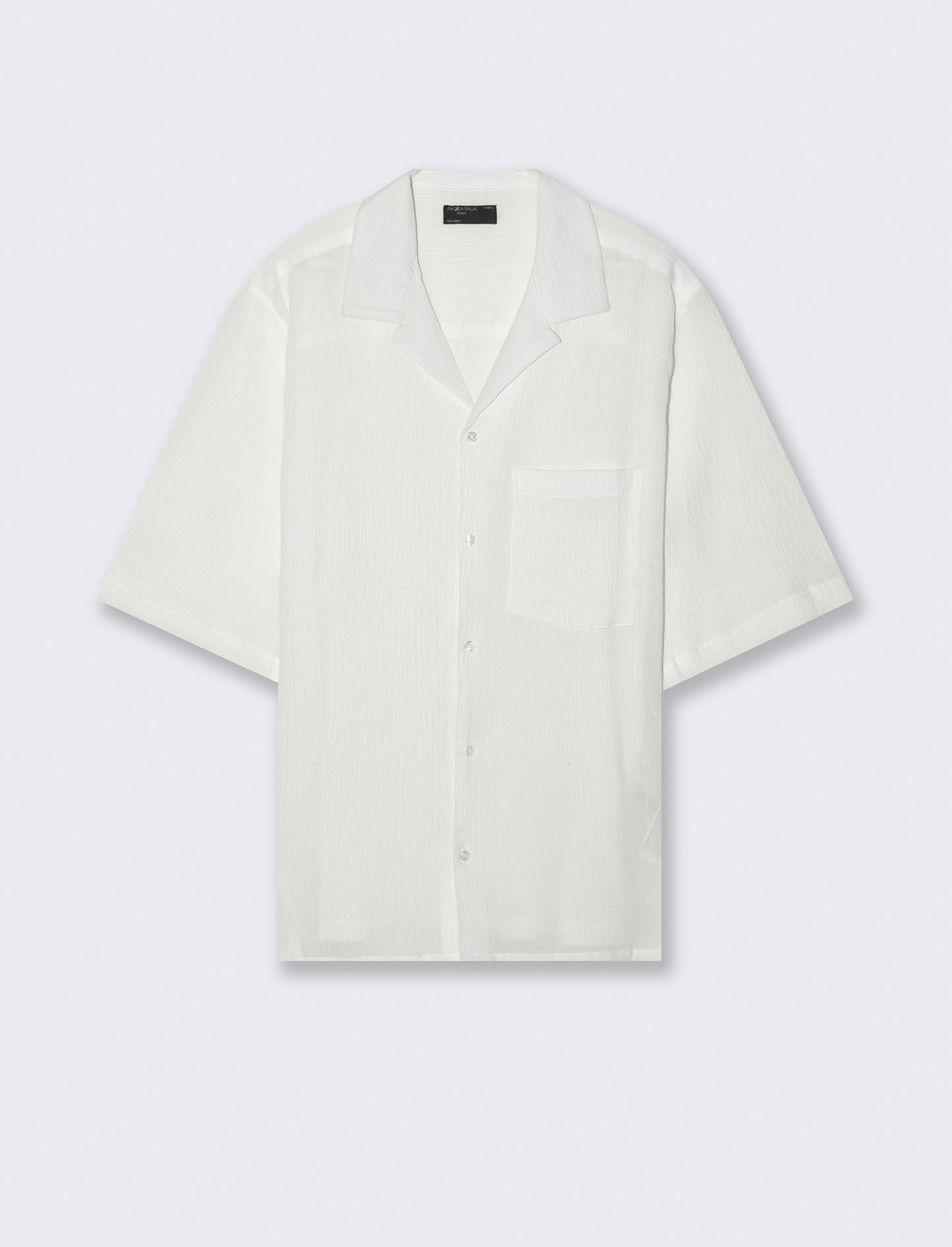 Man's structured cotton shirt - White