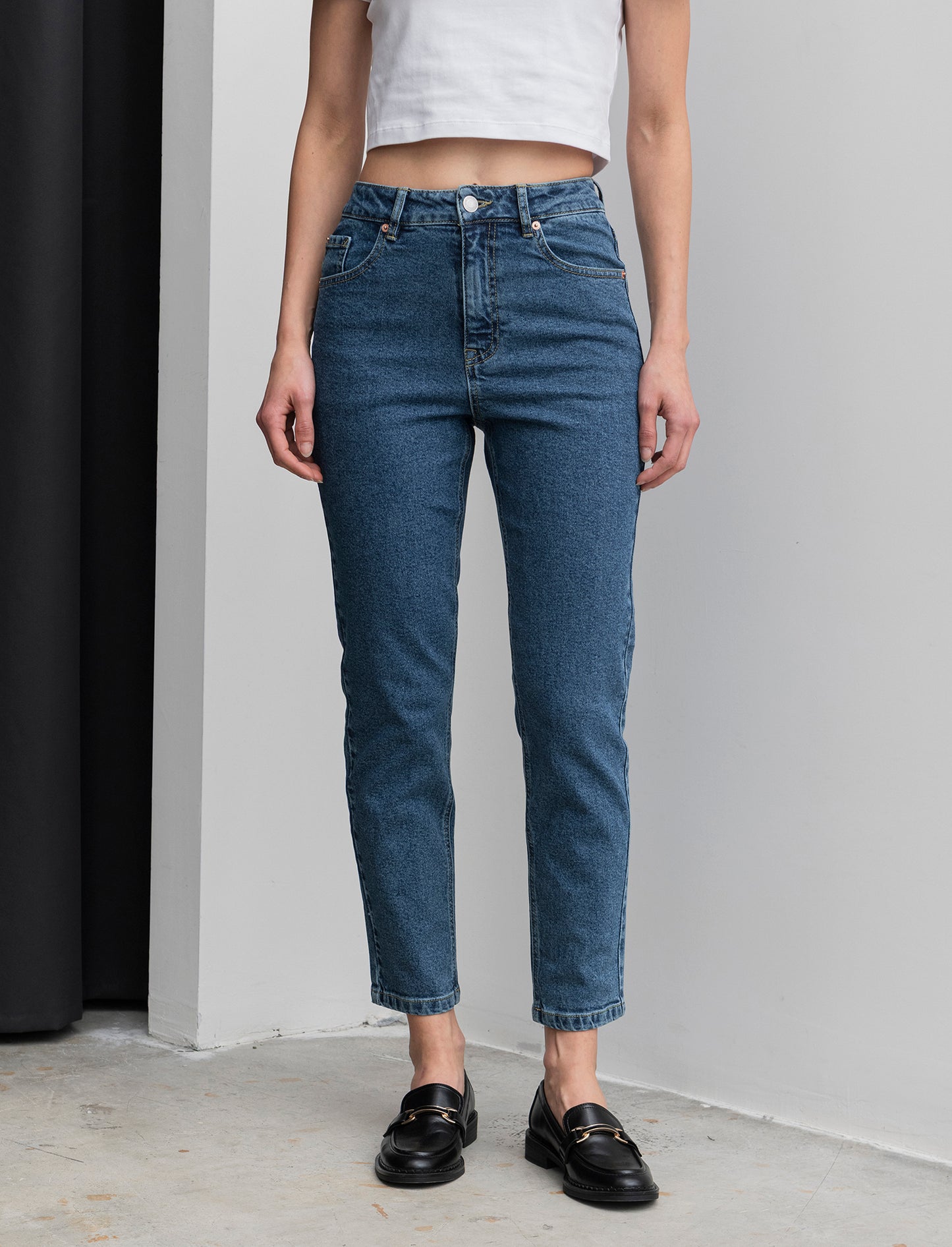 JEANS MOM FIT SLIM - DENIM SCURO