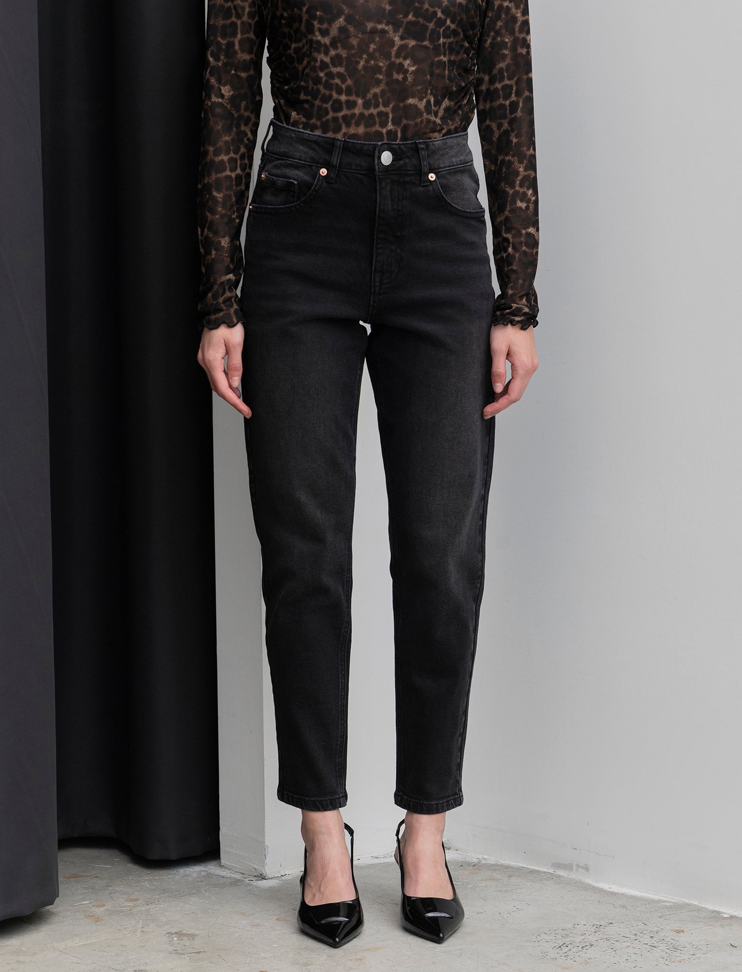 JEANS MOM FIT SLIM - Nero