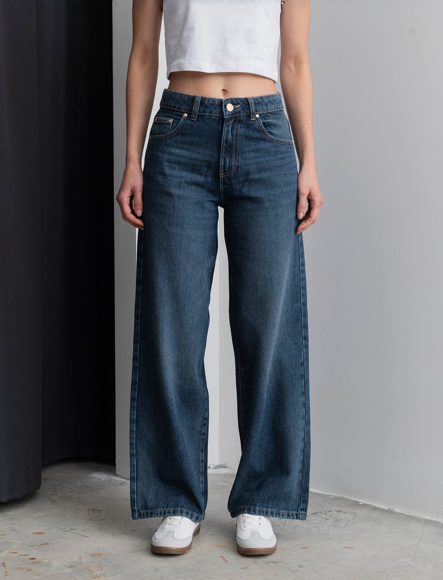 JEANS WIDE LEG - DENIM SCURO