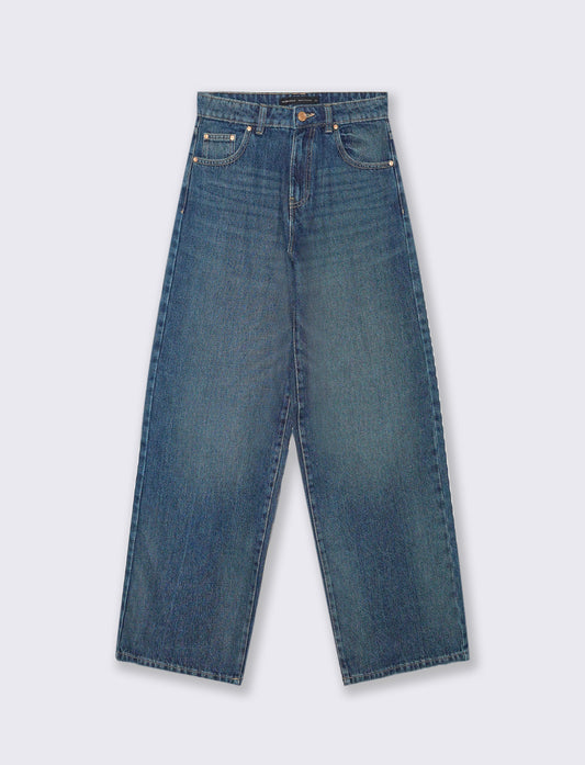JEANS WIDE LEG - DENIM SCURO