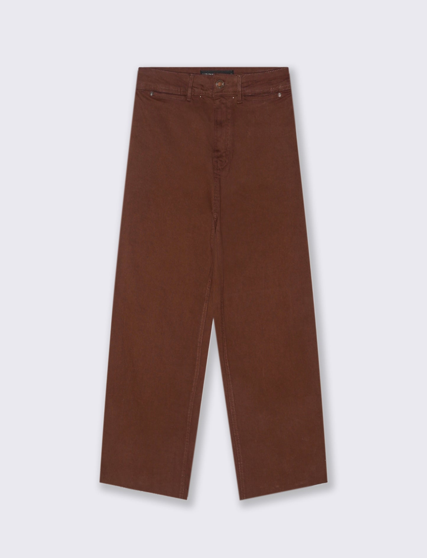 PANTALONE CROP - Marrone cioccolato