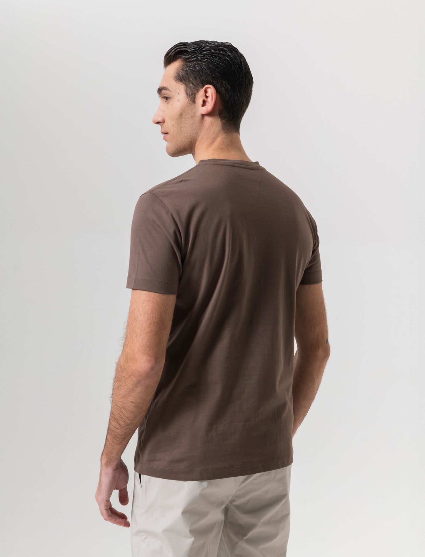 T-shirt con ricamo da uomo - Grigio fango
