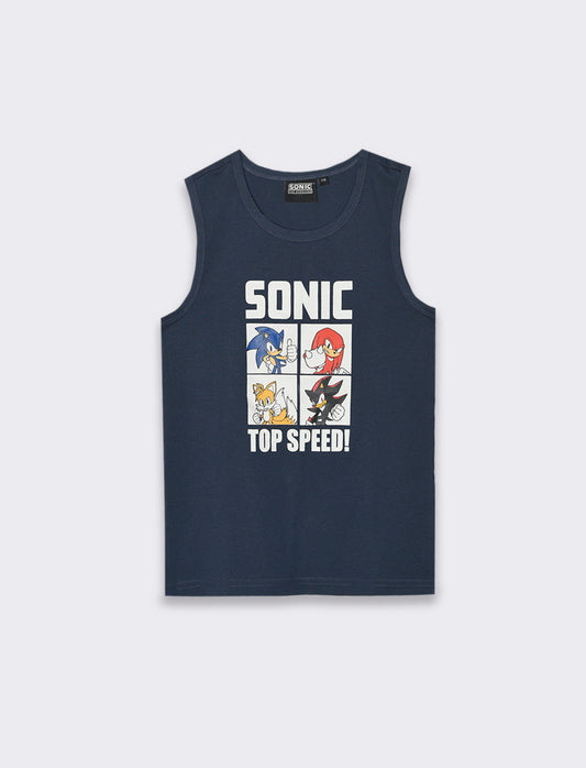 Canotta con Sonic da bambino - Blu