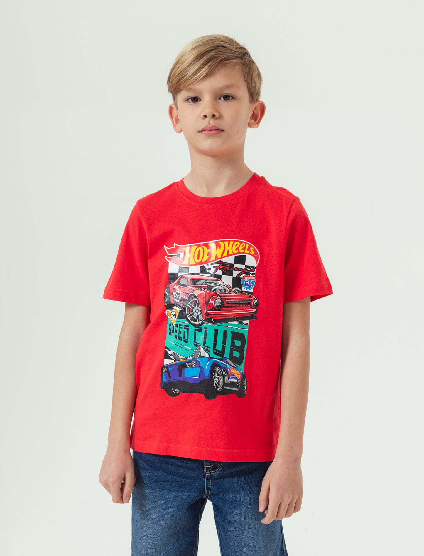 Maglietta con Mattel Hot Wheels da bambino - Rosso
