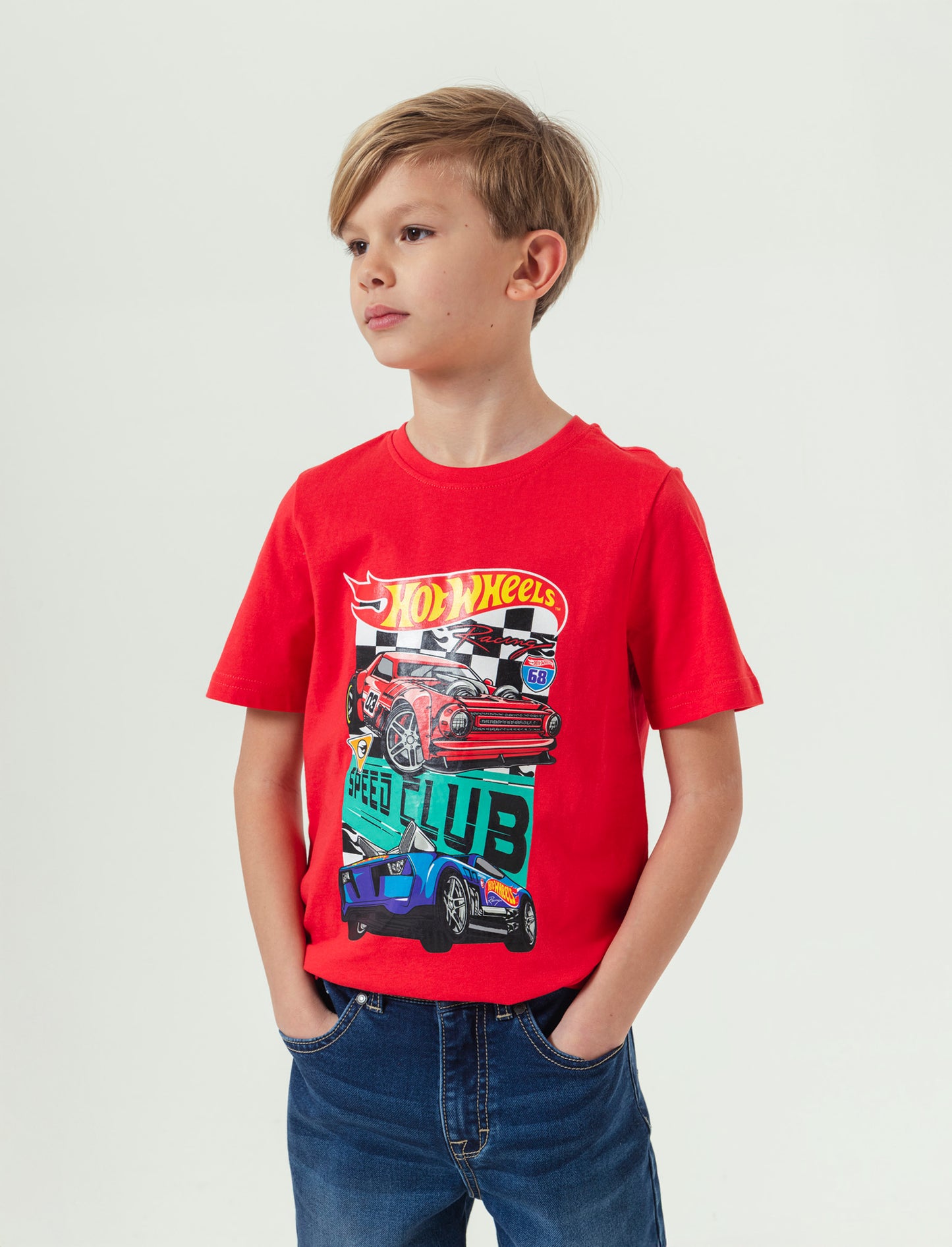 Maglietta con Mattel Hot Wheels da bambino - Rosso