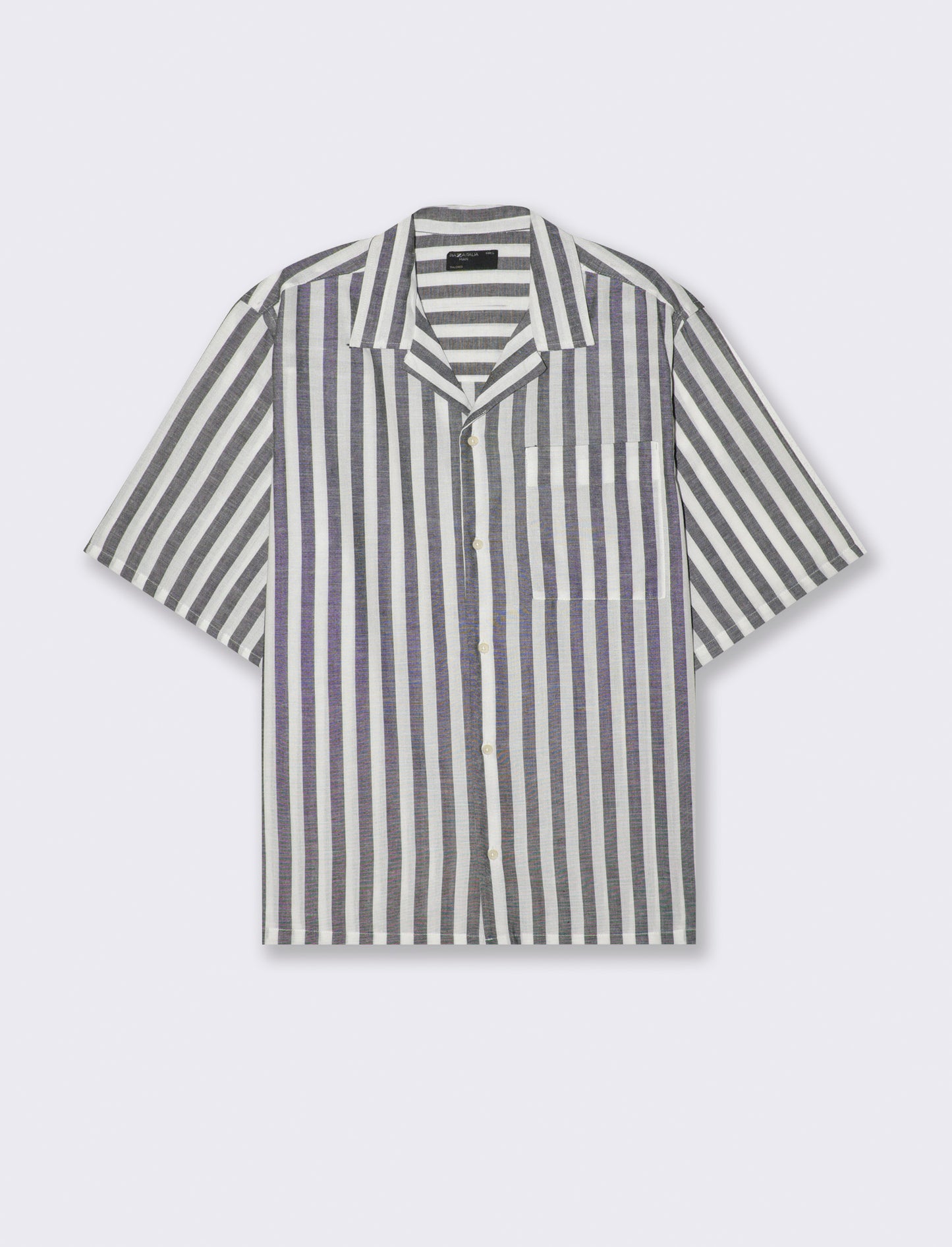 Camicia fantasia a righe da uomo - Nero