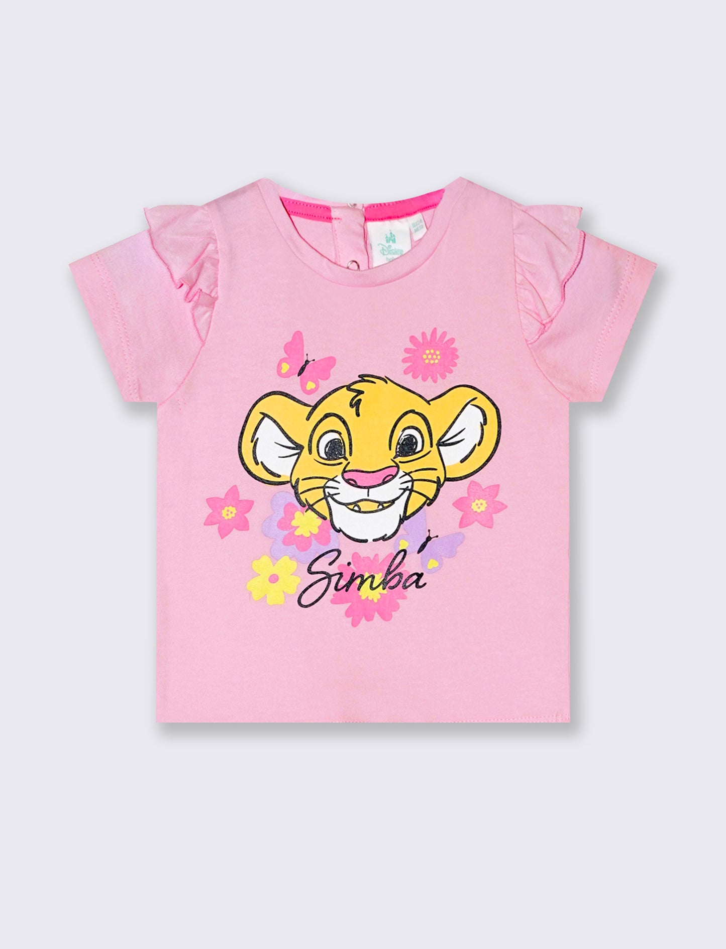 T shirt manica corta Disney da neonata - Rosa