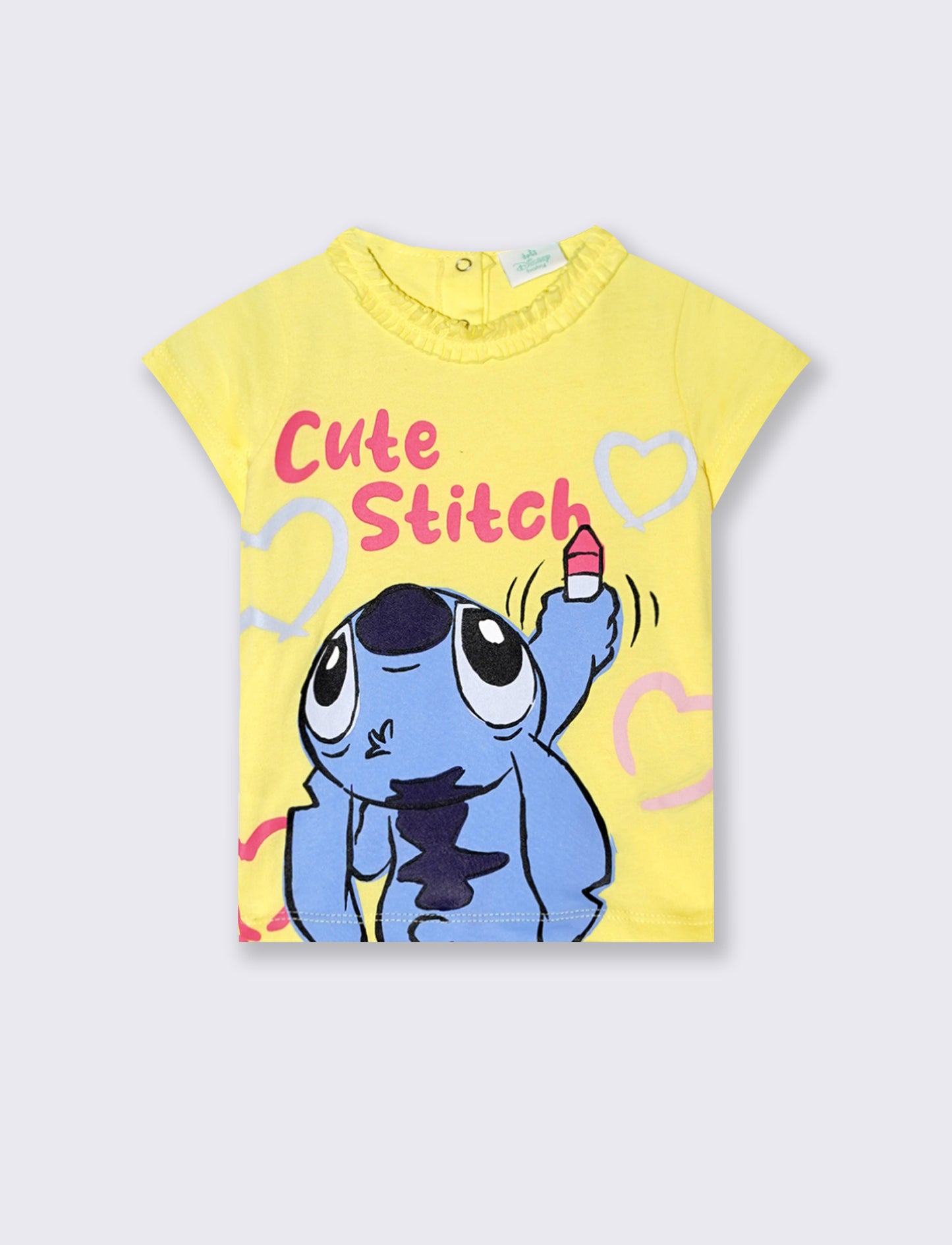 T shirt manica corta Disney da neonata - Giallo