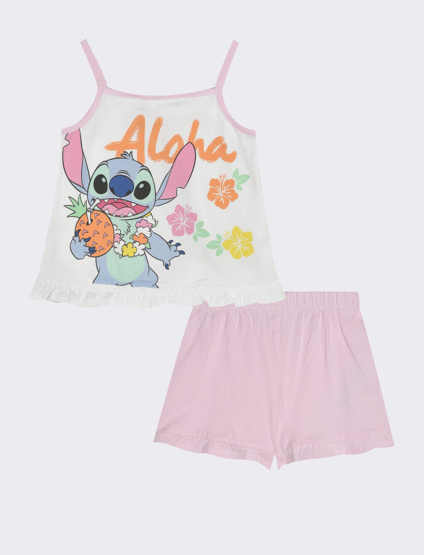 Completino Disney Stitch da neonata - Rosa