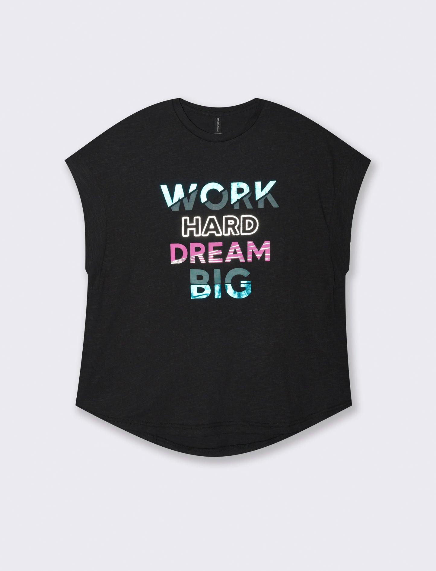 T-SHIRT CON MANICA AD ALETTA - Nero