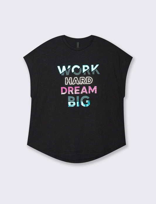 T-SHIRT CON MANICA AD ALETTA - Nero