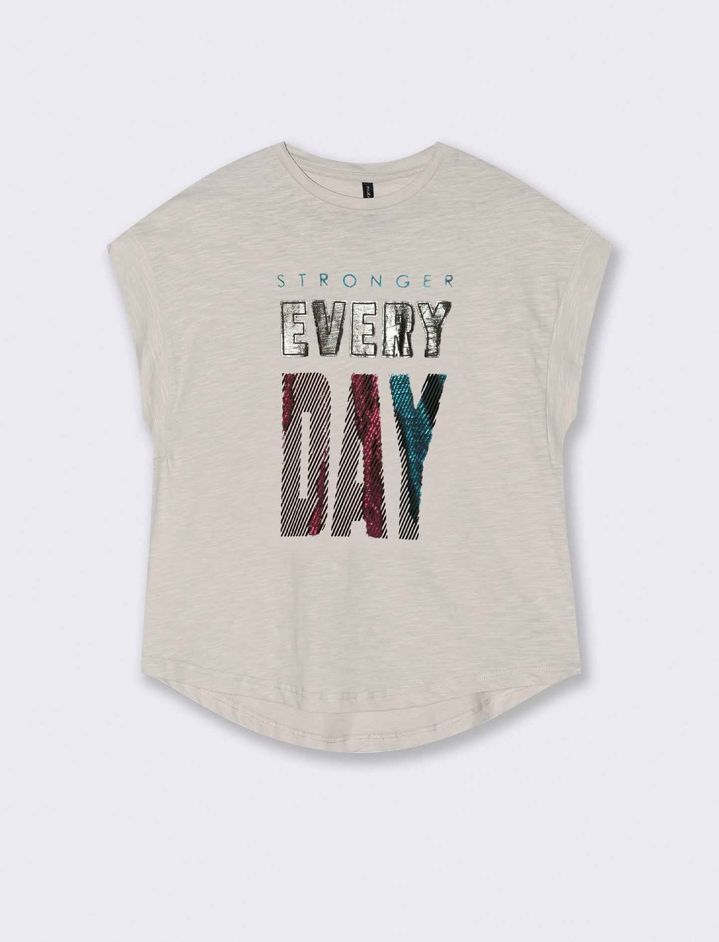 T-SHIRT CON MANICA AD ALETTA - Bianco gesso