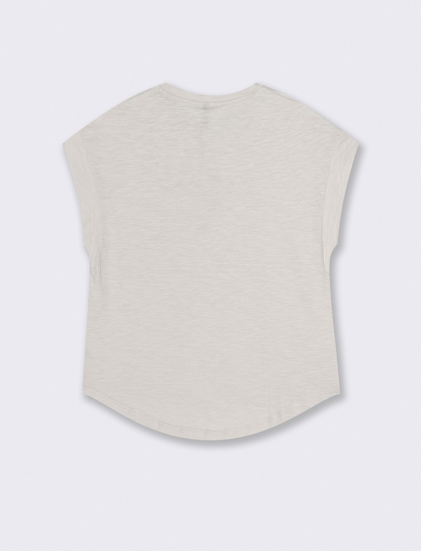 T-SHIRT CON MANICA AD ALETTA - Bianco gesso