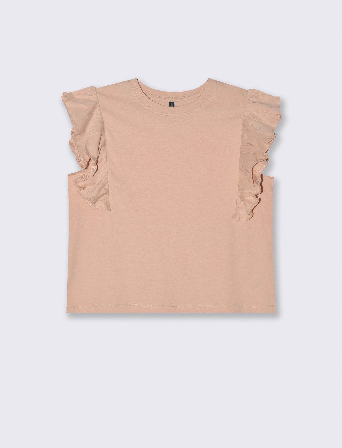 T-SHIRT CON ROUCHES - Rosa chiaro