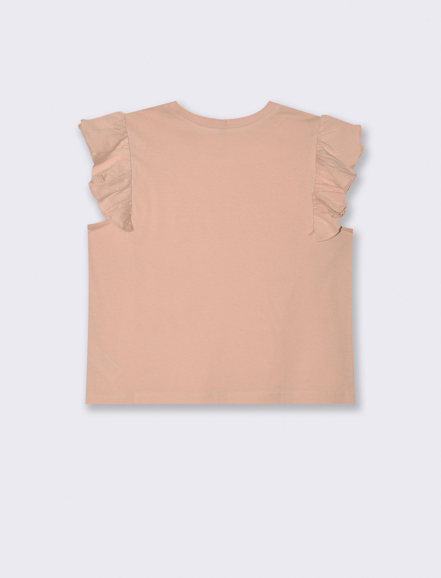 T-SHIRT CON ROUCHES - Rosa chiaro