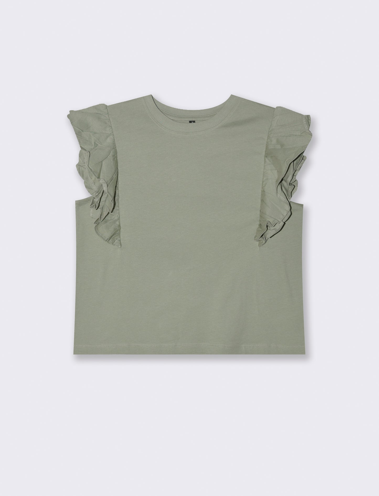 T-SHIRT CON ROUCHES - Verde foresta