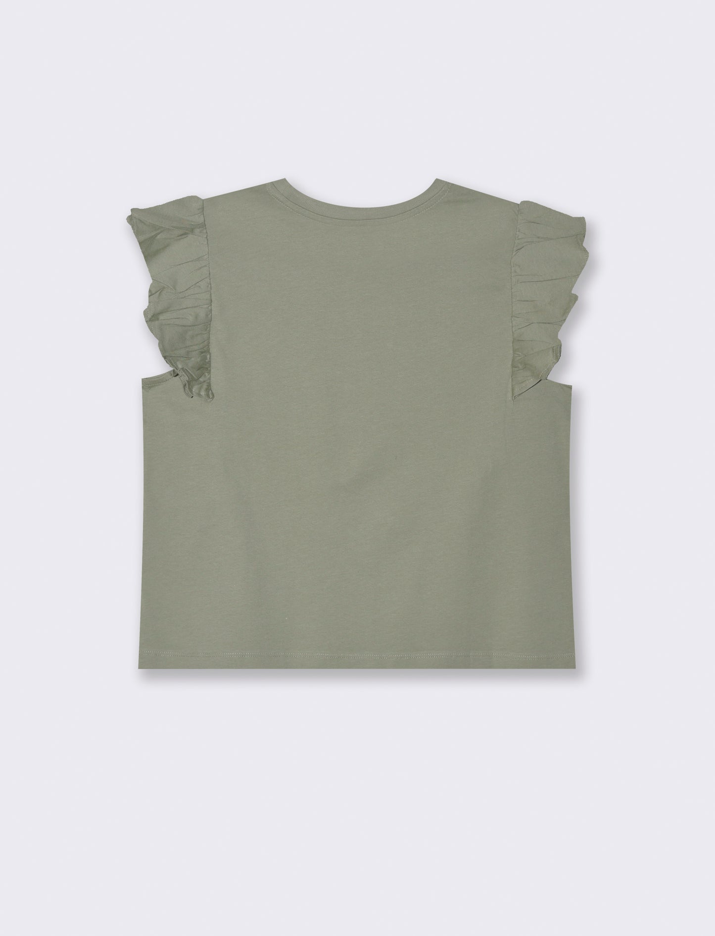 T-SHIRT CON ROUCHES - Verde foresta