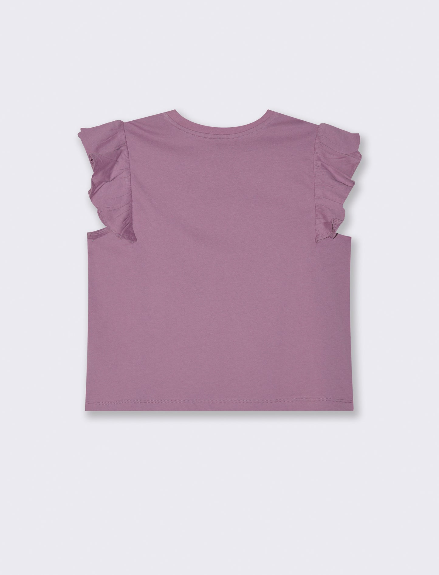 T-SHIRT CON ROUCHES - Viola malva