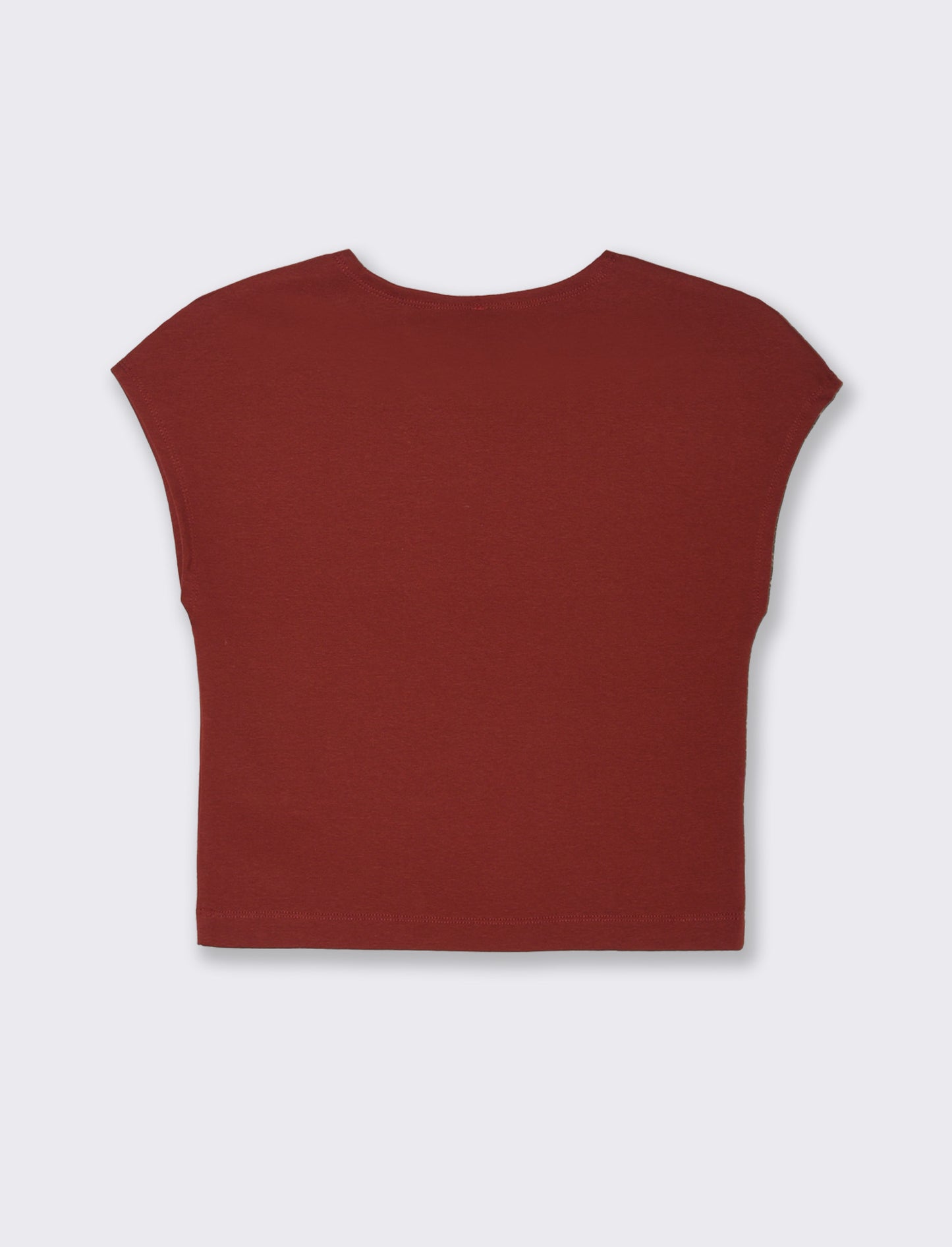 T-SHIRT CROP - Marrone bruciato