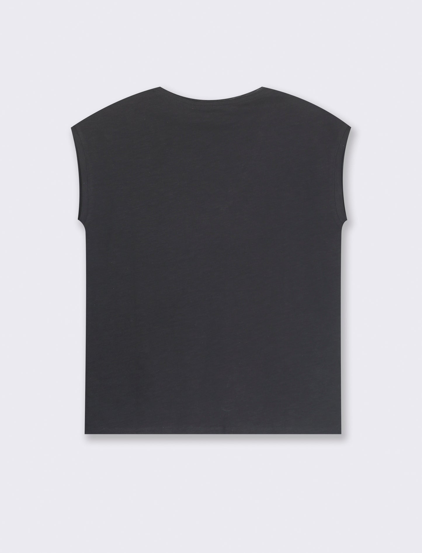 T-SHIRT CON SCOLLO A V - Nero