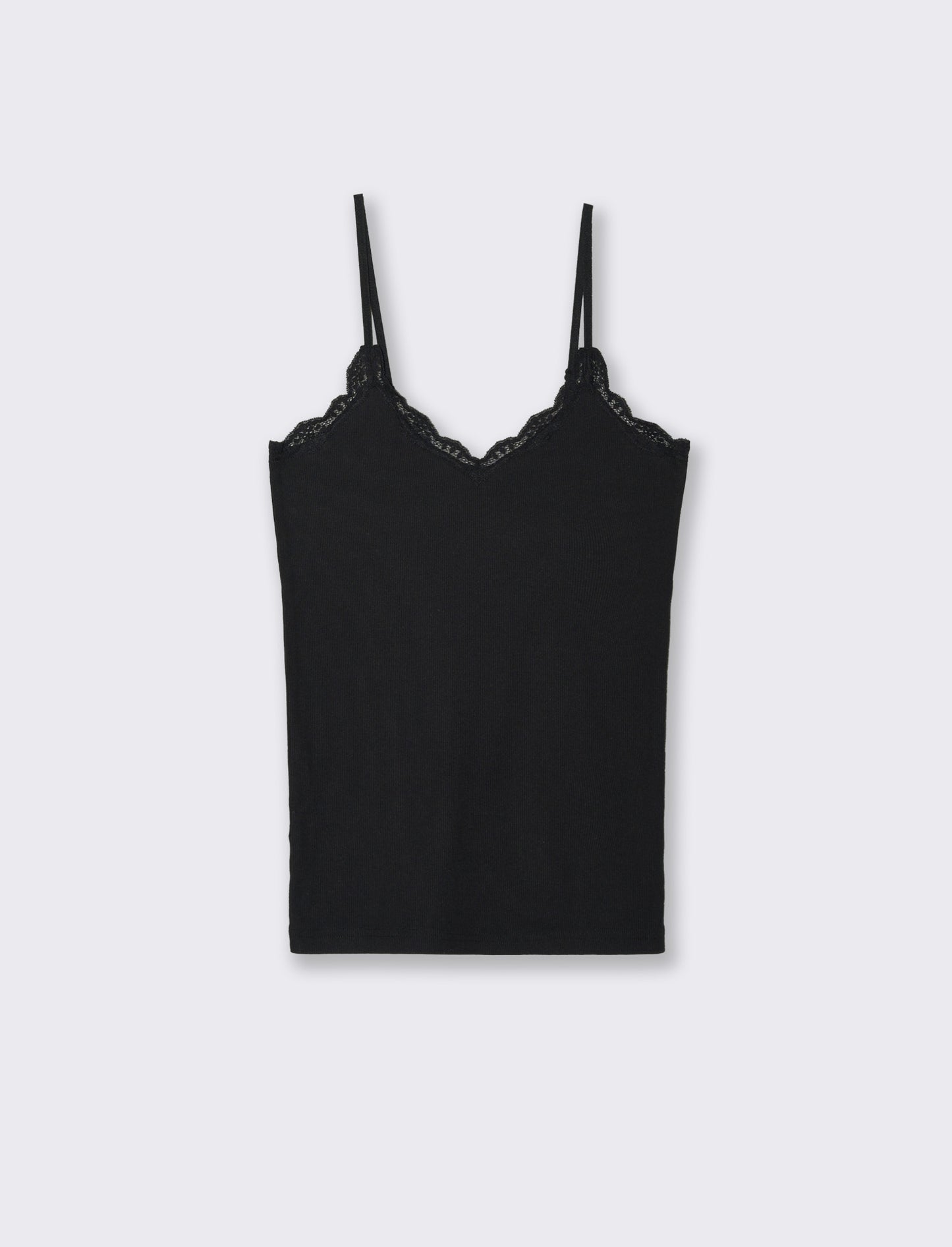 TOP CON PIZZO - Nero